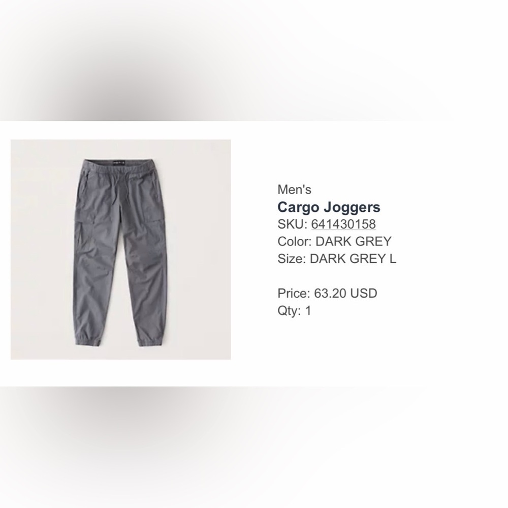 Abercrombie Men's Cargo Joggers - Dark Grey